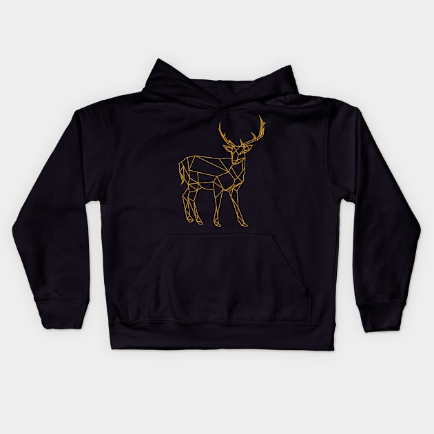 Deer Hunter Vector Artwork Kids Hoodie by Contentarama